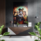 Radha Krishna Brushed Aluminium Dibond Wall Art.